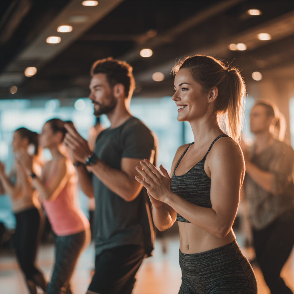 Ukrainian fitness enthusiasts demonstrating proper recovery techniques in a professional wellness center